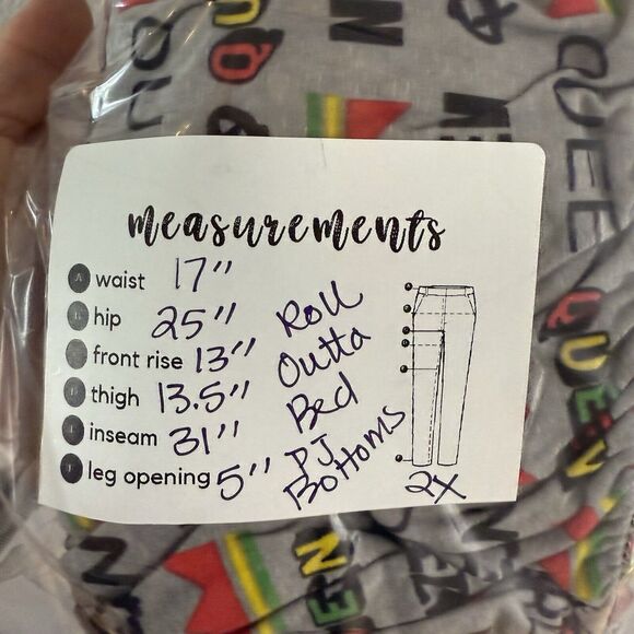 Roll Outta Bed Queen Pajama Bottoms 2X Stretch Loungewear Comfy Lightweight - Picture 7 of 7